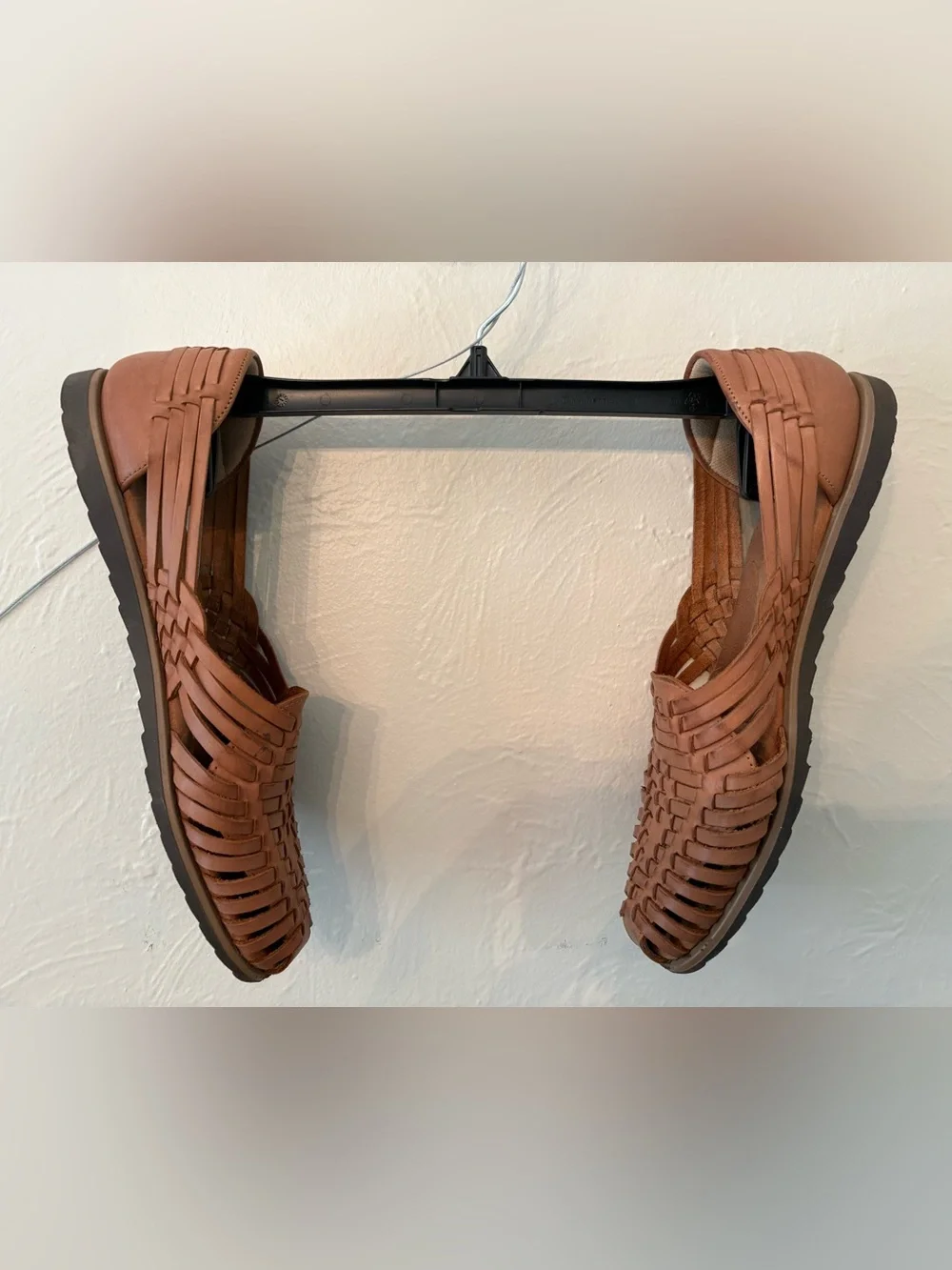 Woven Leather Flats in Cognac Brown - Women